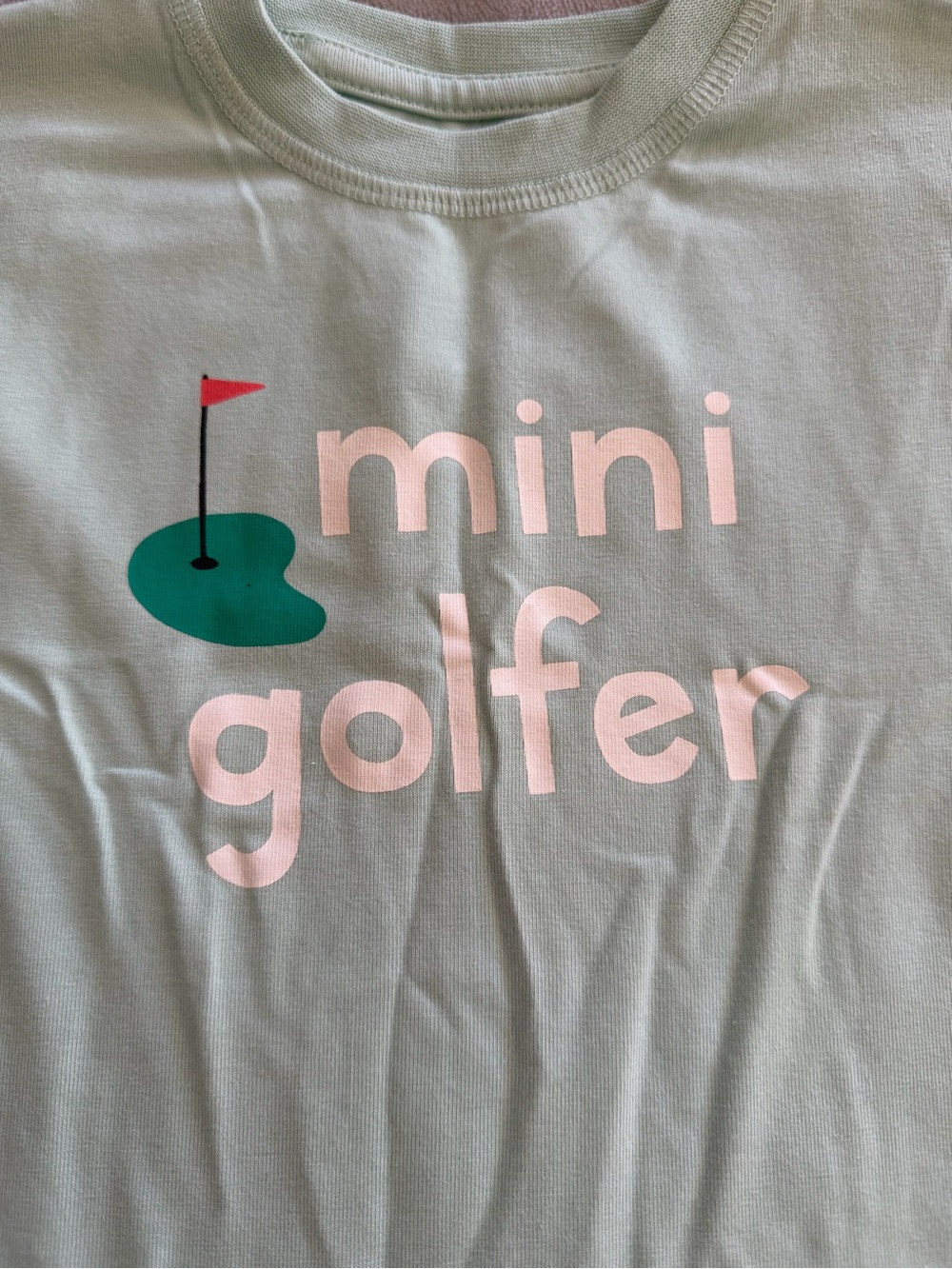 Target Kids "Mini Golfer" Jumpsuit - Light Sage with Pink and Teal Print